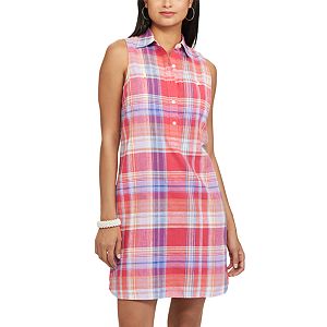 Women's Chaps Plaid Linen Blend Shirtdress