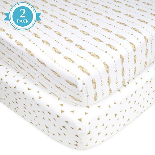 Tl Care 2 Pk Patterned Jersey Knit Fitted Crib Sheet