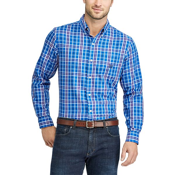 Men's Chaps Classic-Fit Plaid Easy-Care Button-Down Shirt