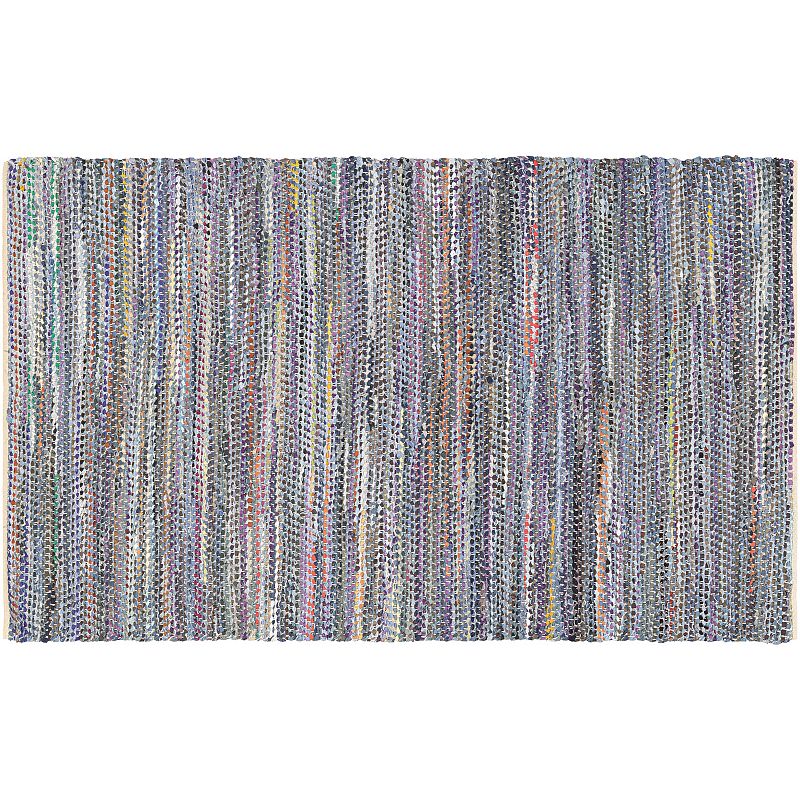 Couristan Nature's Elements Shadows Striped Jute Blend Rug, Blue Team, 4X6 Ft