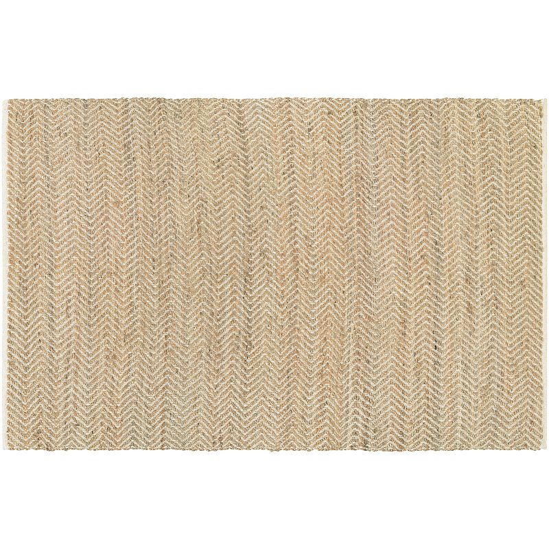 Couristan Nature's Elements Gravity Chevron Jute Blend Rug, Natural, 8X11 Ft