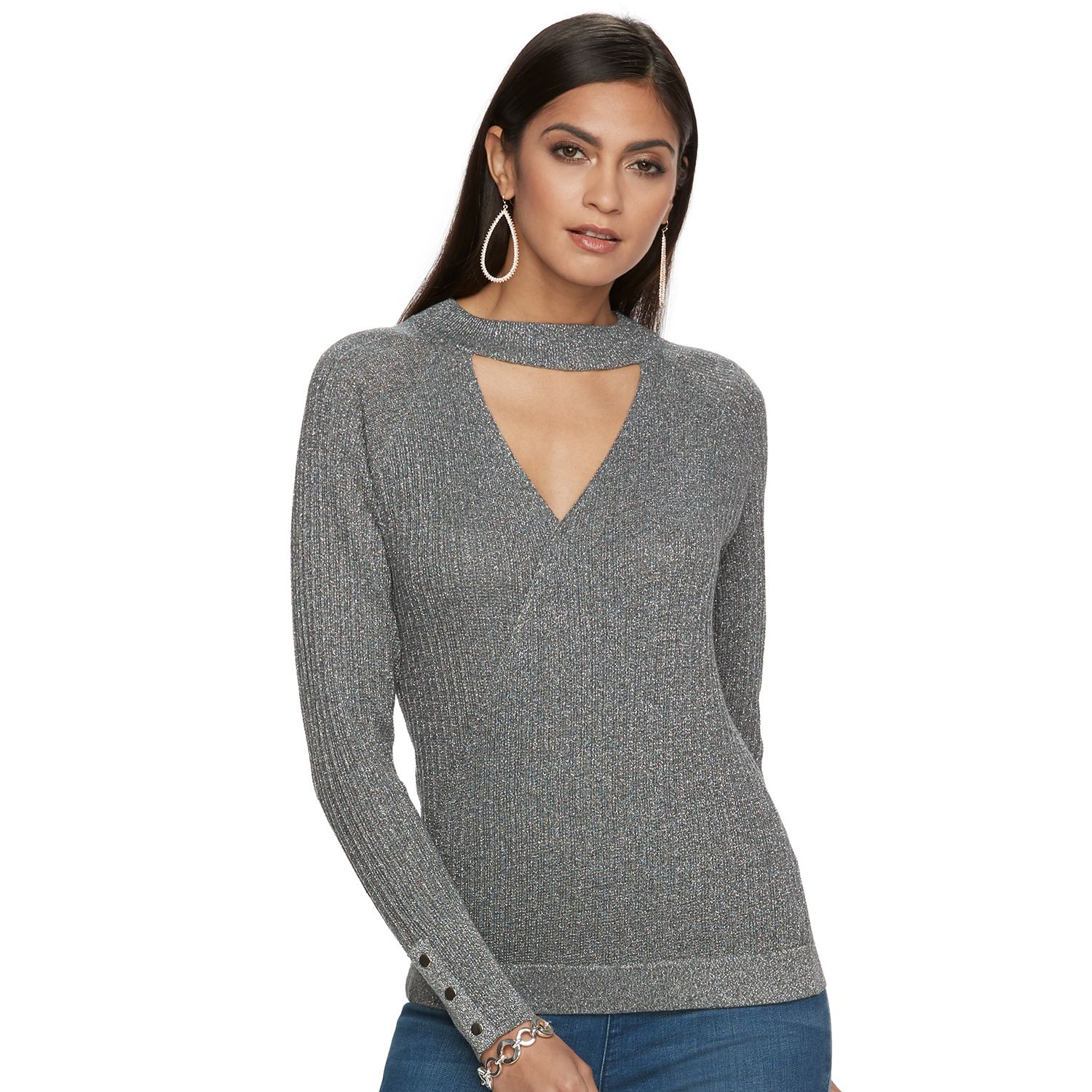 faux wrap sweater