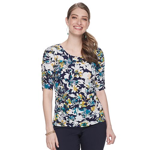 Women's Dana Buchman Shirred ElbowSleeve Top
