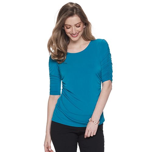 Women's Dana Buchman Shirred ElbowSleeve Top