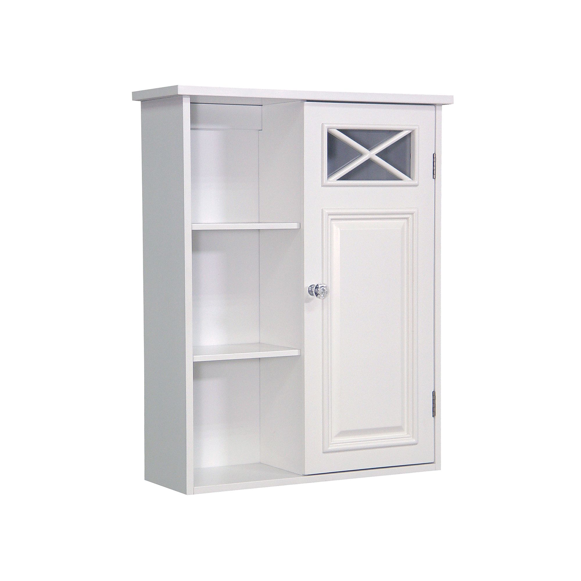 Elegant Home Fashions Dawson Single-Door Wall Cabinet, White