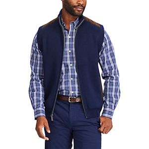 Men's Chaps Classic-Fit Suede-Trim Sweater Vest