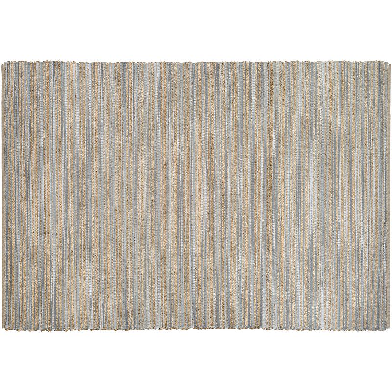 Couristan Nature's Elements Lodge Striped Jute Blend Rug, Brown Gray, 5X8 Ft