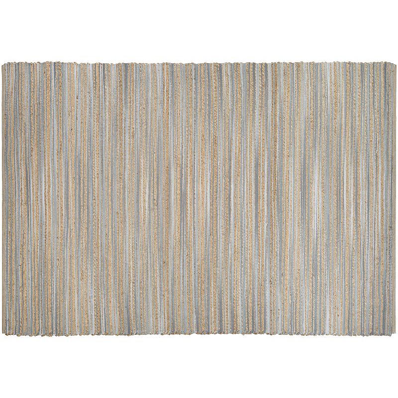 Couristan Nature's Elements Lodge Striped Jute Blend Rug, Brown Gray, 4X6 Ft