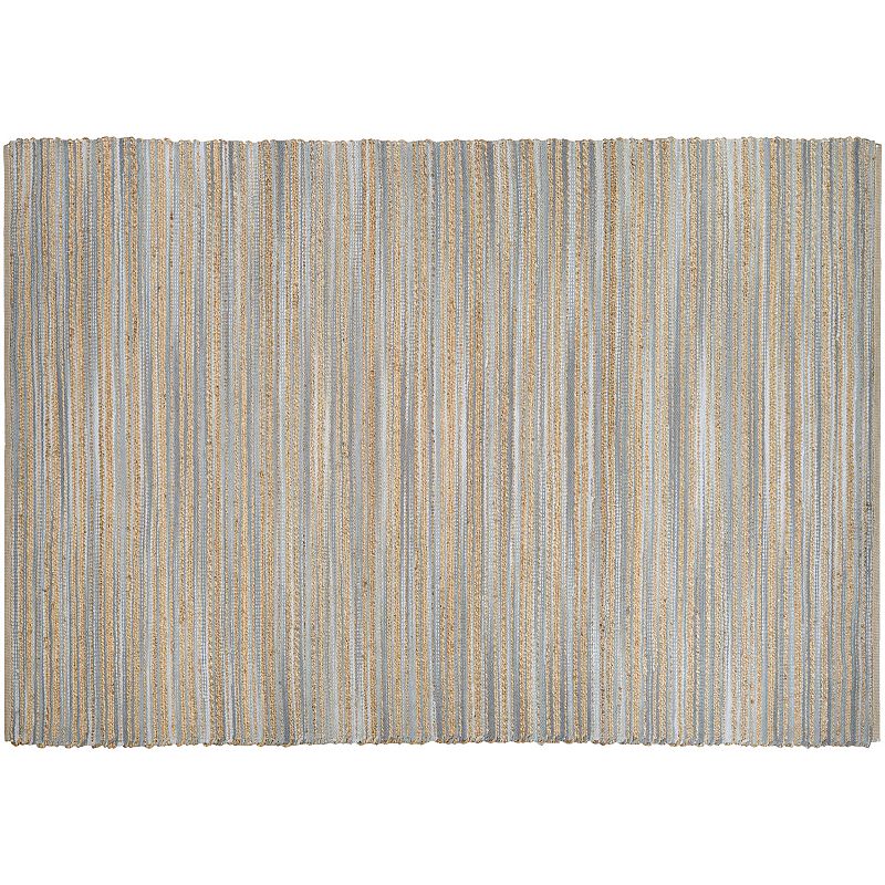 Couristan Nature's Elements Lodge Striped Jute Blend Rug, Brown Gray, 4X6 Ft