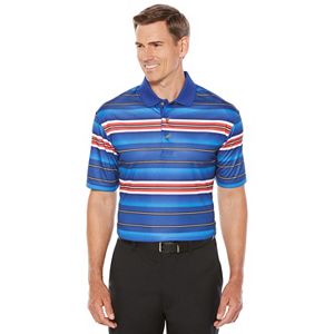 Men's Grand Slam Regular-Fit Striped Motionflow Stretch Performance Golf Polo