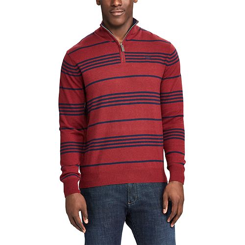 Men's Chaps Classic-Fit Striped Quarter-Zip Sweater