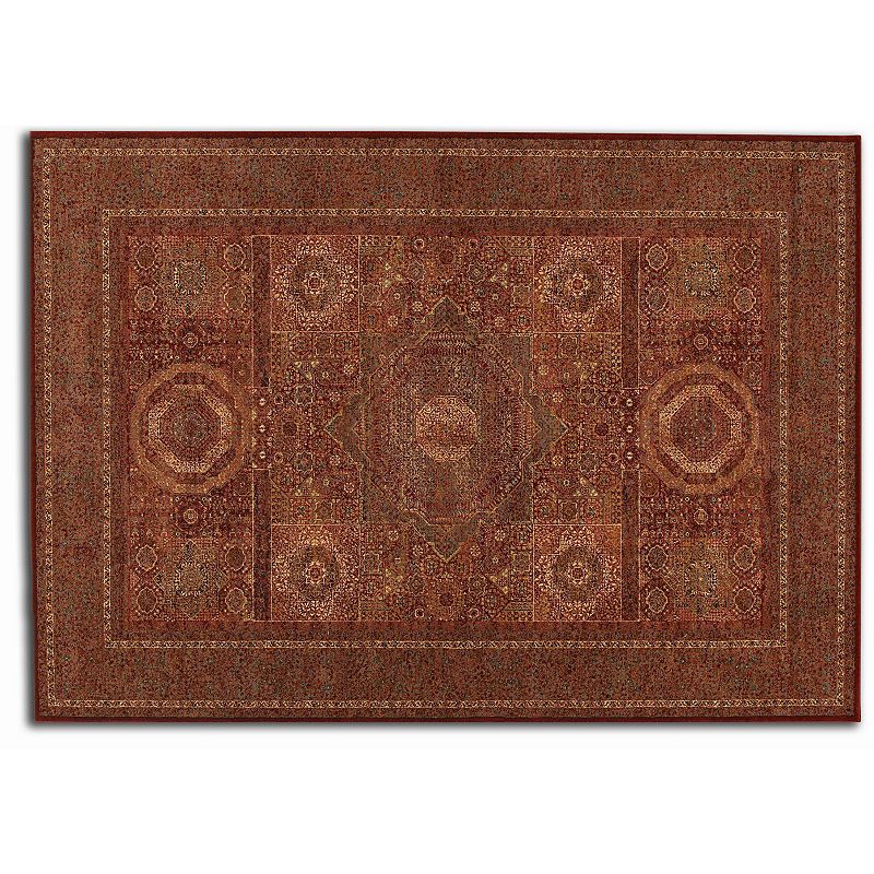 Couristan Old World Classics Mamluken Framed Floral Wool Rug, Red, 6.5X10 Ft