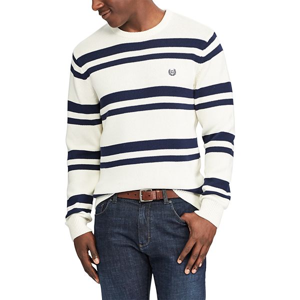 Men s Chaps Classic Fit Striped Crewneck Sweater