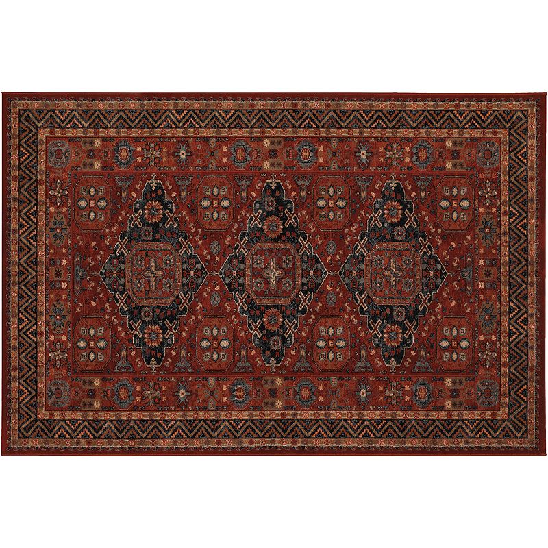 Couristan Old World Classics Kashkai Framed Floral Wool Rug, Red, 6.5X10 Ft