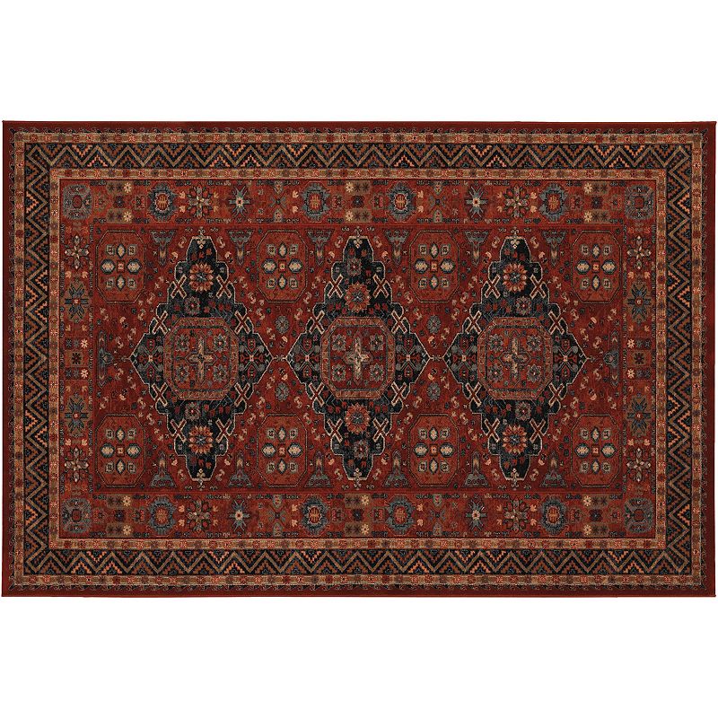 Couristan Old World Classics Kashkai Framed Floral Wool Rug, Red, 8X11 Ft