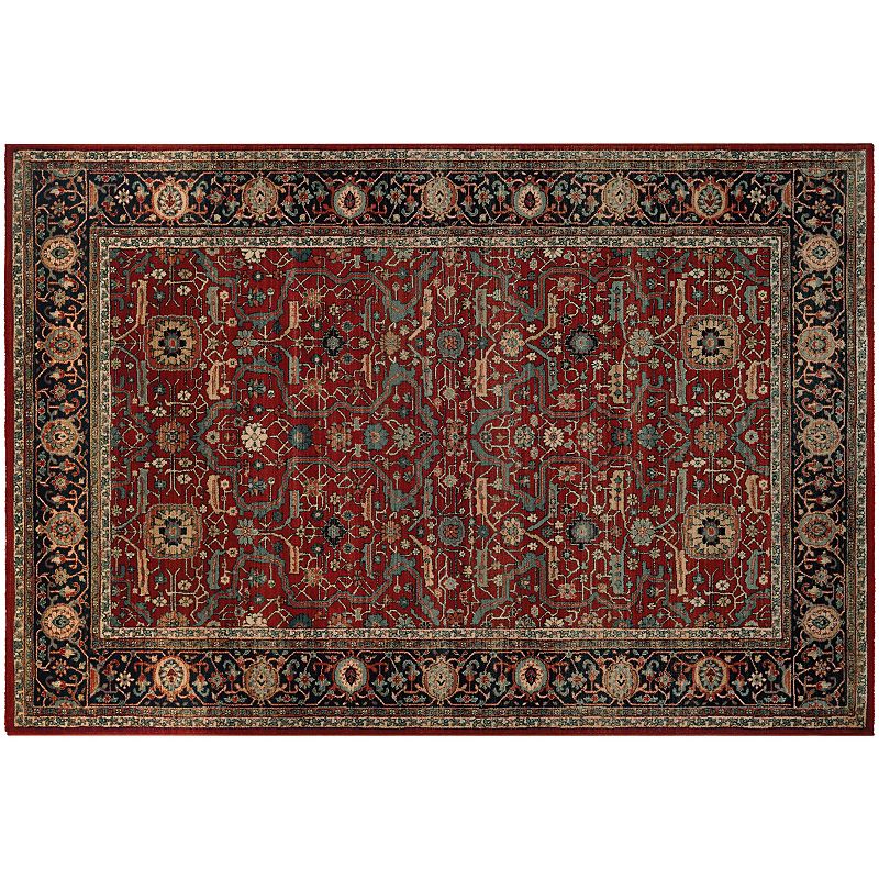 Couristan Old World Classics Joshagan Framed Floral Wool Rug, Red Blue, 6.5X10 Ft