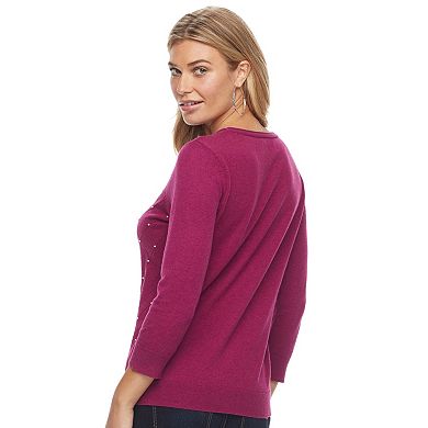Women's ELLE™ Beaded Crewneck Sweater