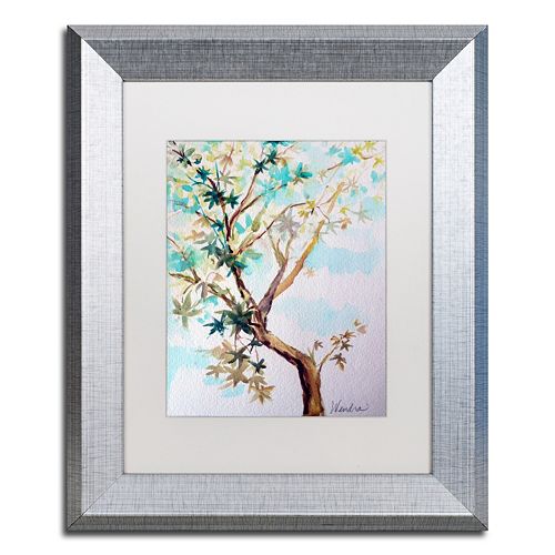 Trademark Fine Art Blue Maple Silver Finish Framed Wall Art