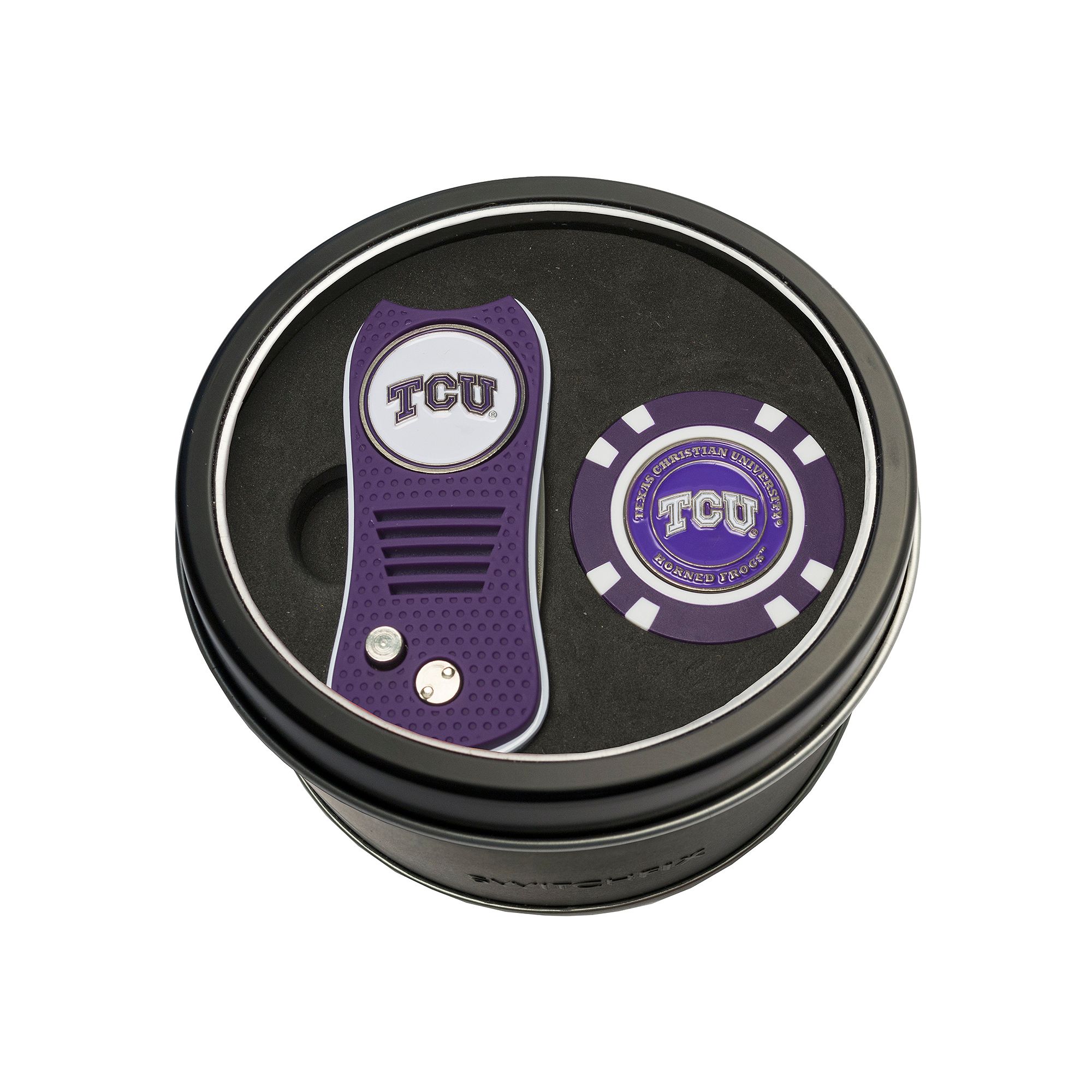 Team Golf TCU Horned Frogs Switchfix Divot Tool & Golf Chip Set