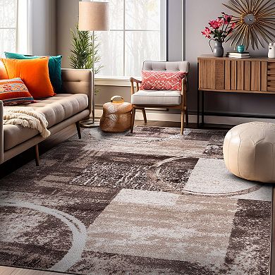 World Rug Gallery Toscana Contemporary Abstract Circle Rug