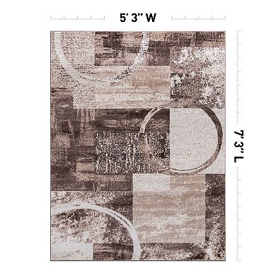 World Rug Gallery Toscana Contemporary Abstract Circle Rug