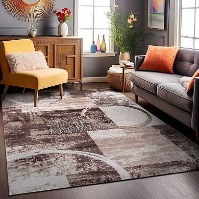 World Rug Gallery Toscana Contemporary Abstract Circle Rug