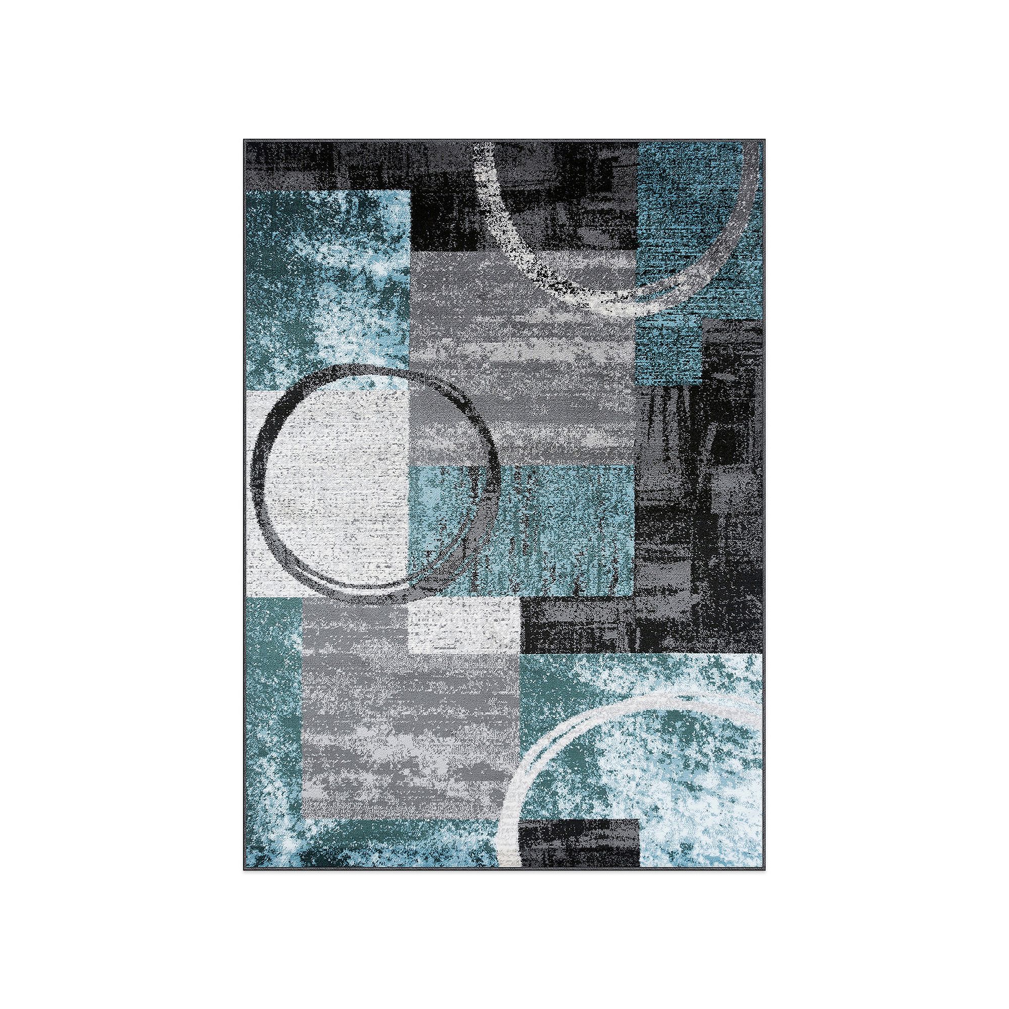 World Rug Gallery Toscana Contemporary Abstract Circle Rug, Gray