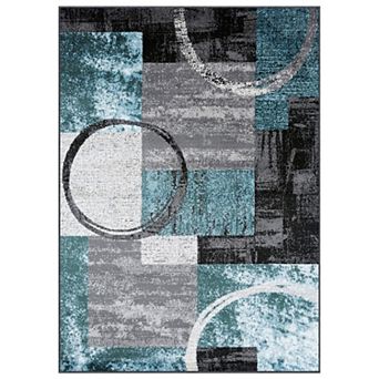 World Rug Gallery Toscana Contemporary Abstract Circle Rug