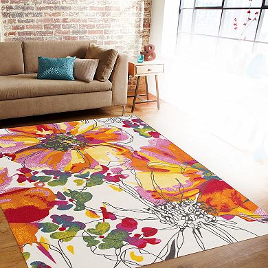 World Rug Gallery Avora Modern Colorful Floral Rug
