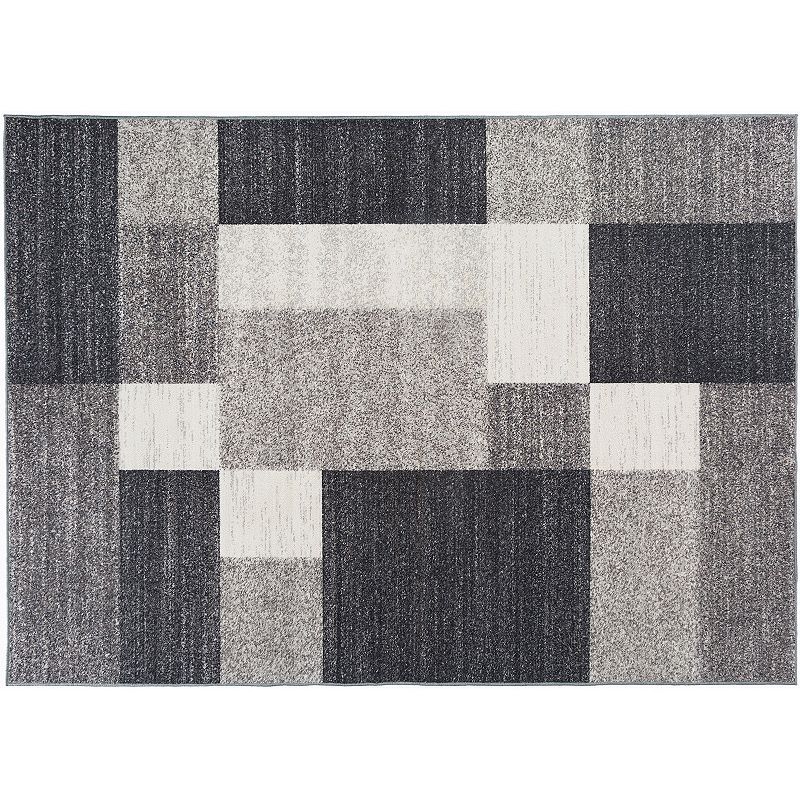 World Rug Gallery Avora Modern Geometric Rug, Grey, 6.5X9 Ft