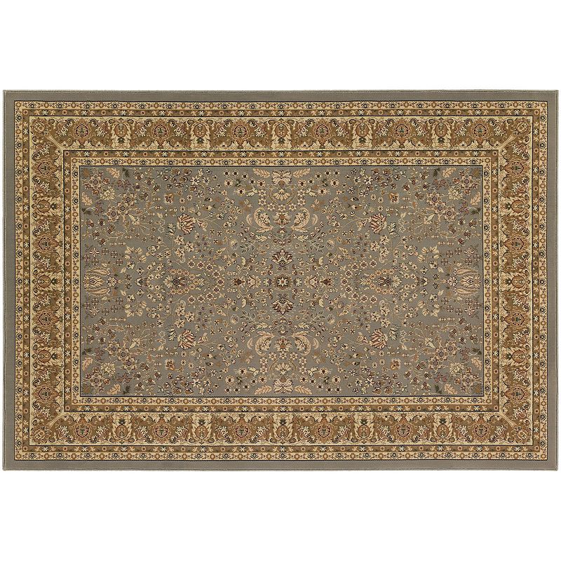 Couristan Izmir Mashad Framed Floral Rug, Grey, 5X7.5 Ft