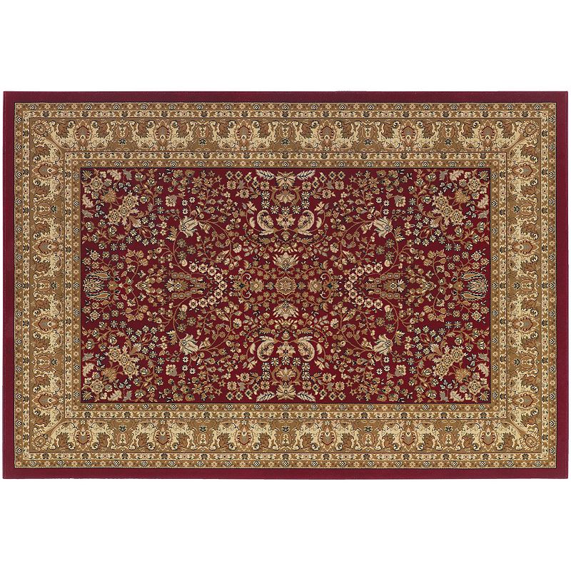 Couristan Izmir Mashad Framed Floral Rug, Red, 8X11 Ft