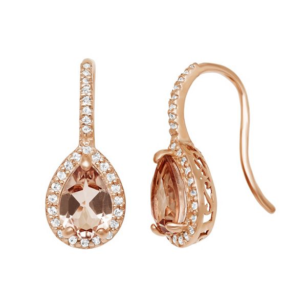 Designs by Gioelli 14k Rose Gold Over Silver Simulated Morganite and ...