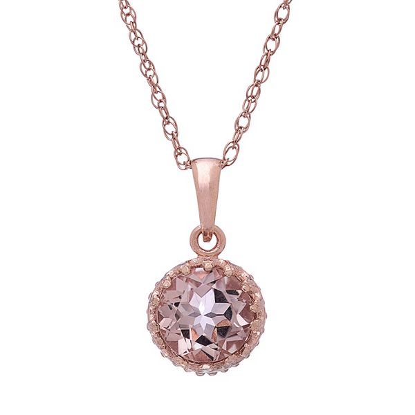 Designs by Gioelli 14k Rose Gold Over Silver Simulated Morganite Pendant