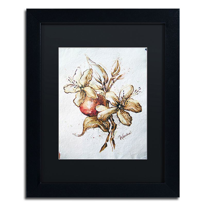 Trademark Fine Art Coffee Flower & Bean Black Framed Wall Art, 11X14