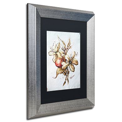 Trademark Fine Art Coffee Flower & Bean Silver Finish Framed Wall Art