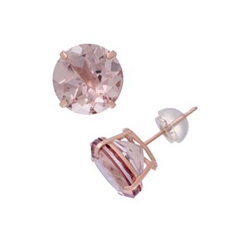 Designs by Gioelli 14k Rose Gold Simulated Morganite Stud Earrings