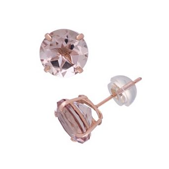 Designs by Gioelli 14k Rose Gold Simulated Morganite Stud Earrings
