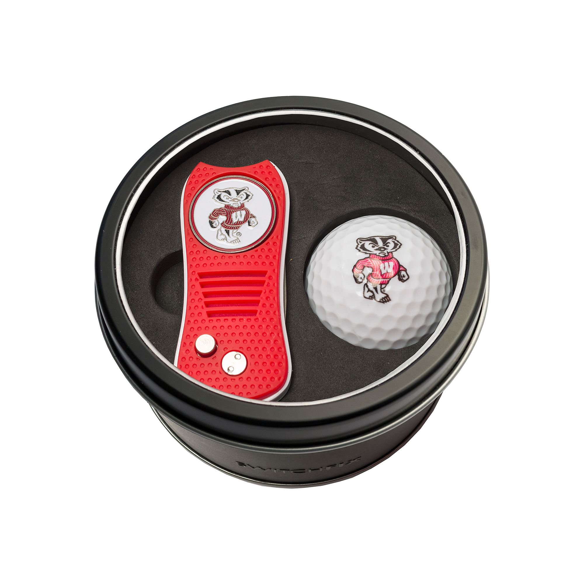 Team Golf Wisconsin Badgers Switchfix Divot Tool & Golf Ball Set