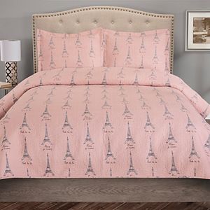 Grand Collection Paris Microfiber Quilt Set