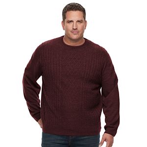 Big & Tall Dockers Classic-Fit Cable-Knit Easy-Care Crewneck Sweater