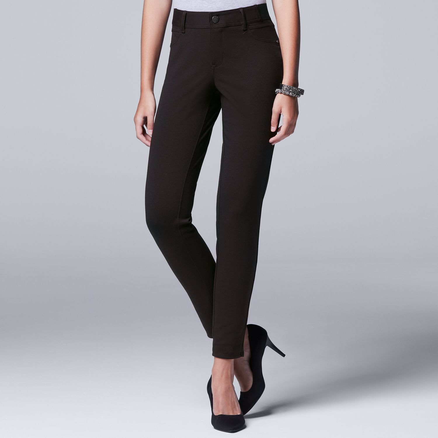 simply vera skinny mid rise pants