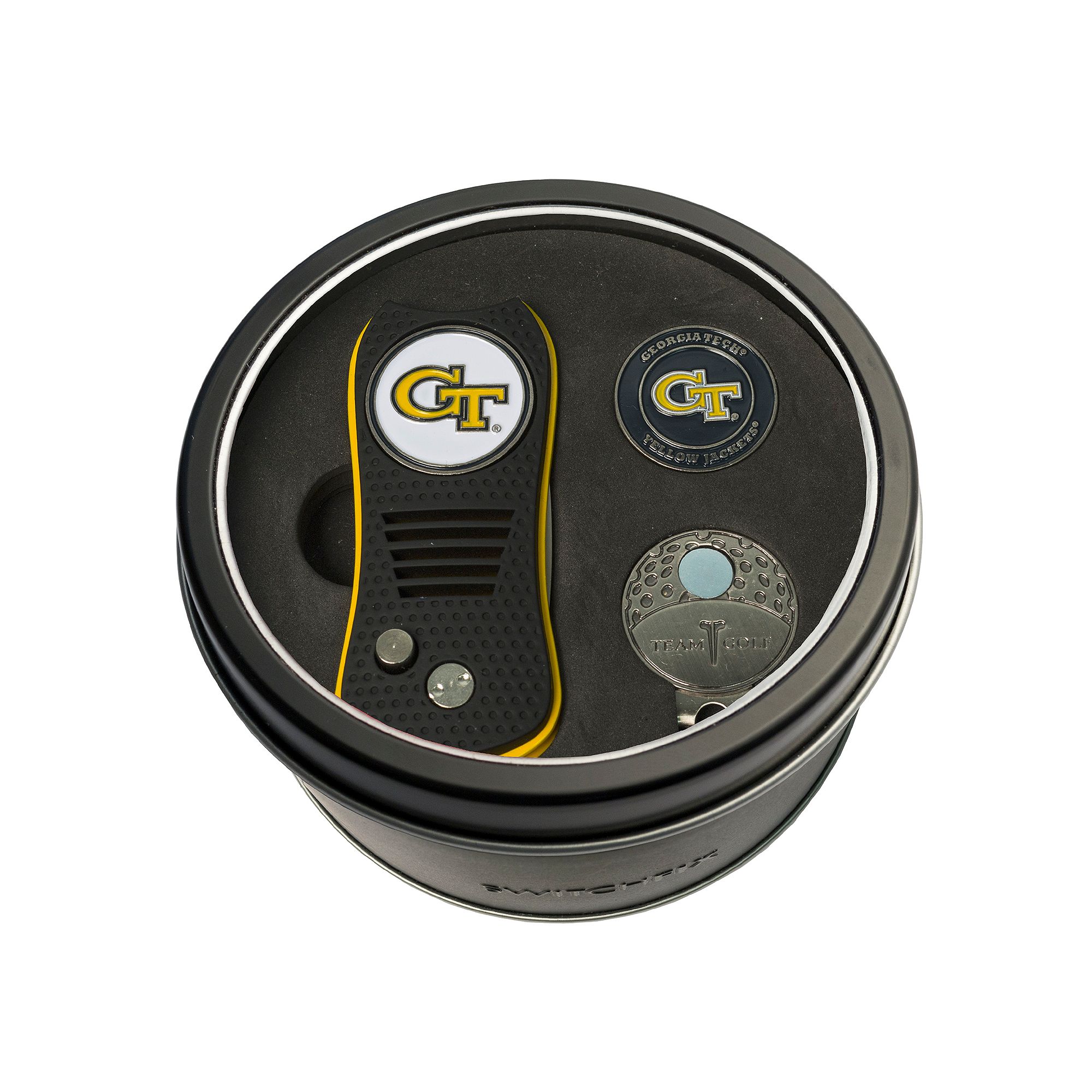 Team Golf Georgia Tech Yellow Jackets Switchfix Divot Tool, Cap Clip & Ball