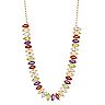 14 Gold Plated Marquise Gemstone Necklace 