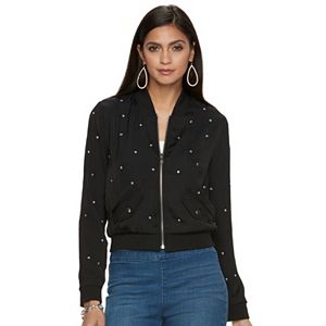 Women's Jennifer Lopez Studded Bomber Jacket