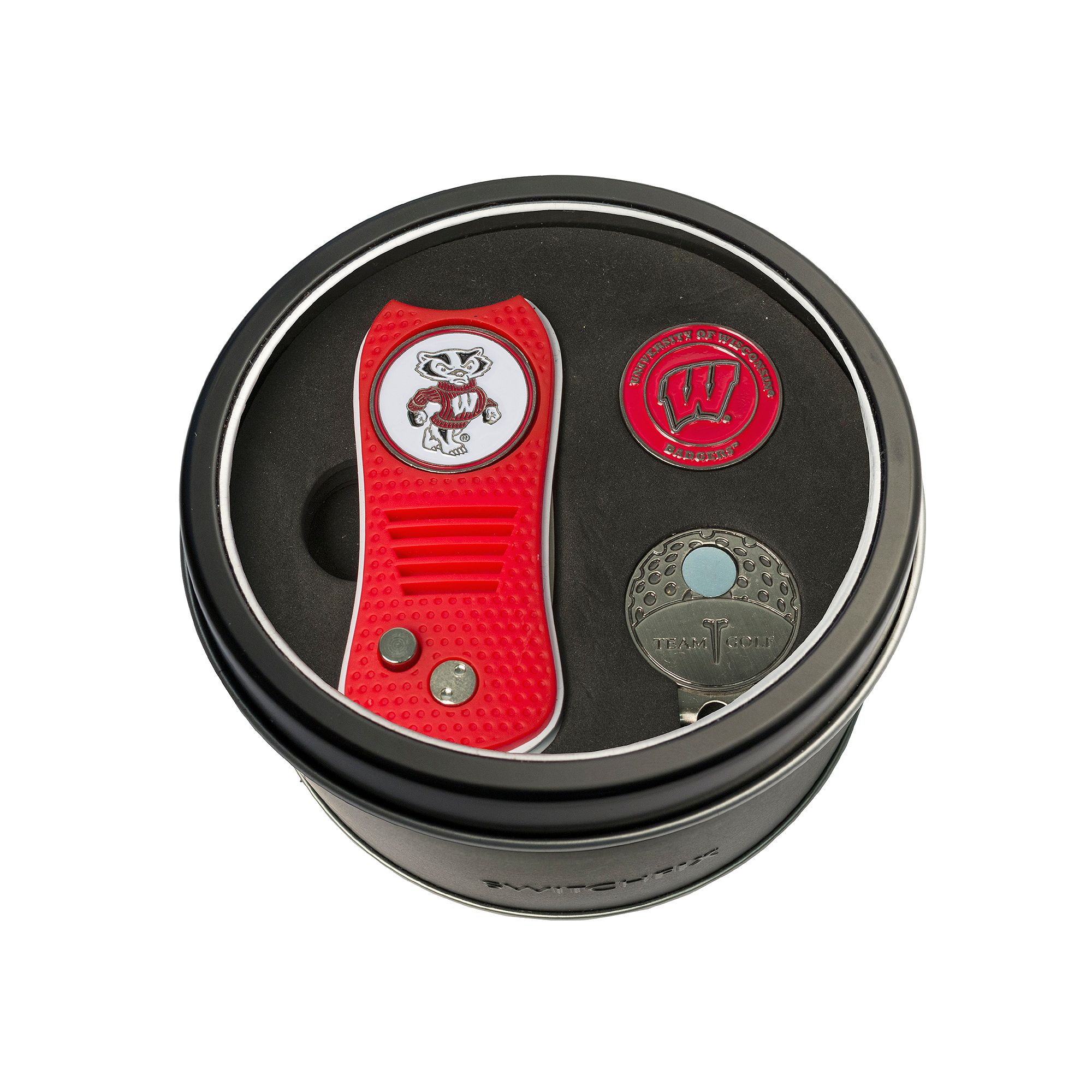 Team Golf Wisconsin Badgers Switchfix Divot Tool, Cap Clip & Ball Marker Se