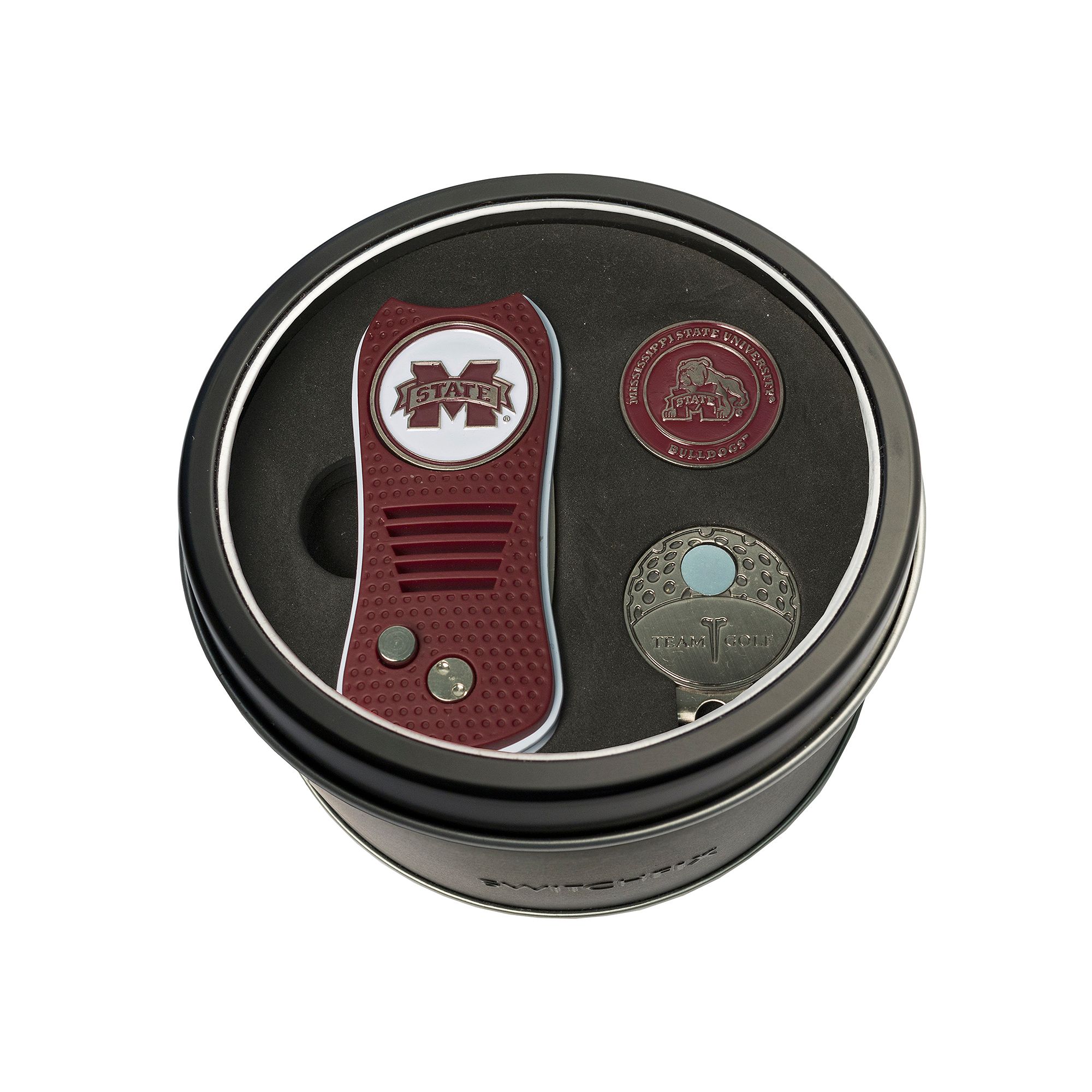 Team Golf Mississippi State Bulldogs Switchfix Divot Tool, Cap Clip & Ball 