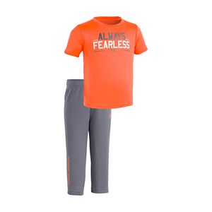 Baby Boy Under Armour Logo Orange Hooded Jacket & Pants Set