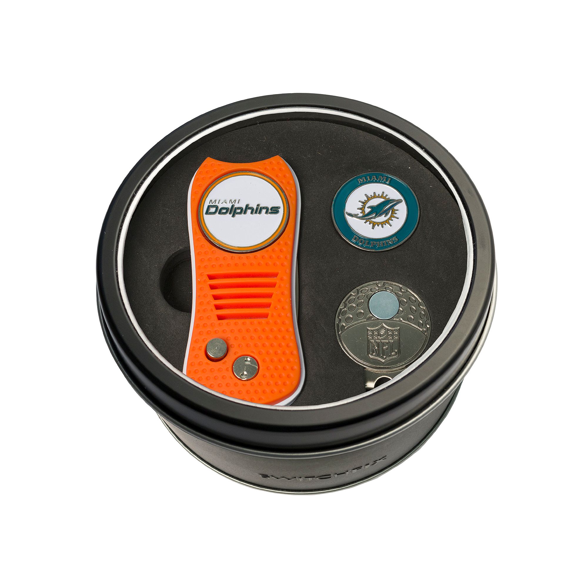 Team Golf Miami Dolphins Switchfix Divot Tool, Cap Clip & Ball Marker Set