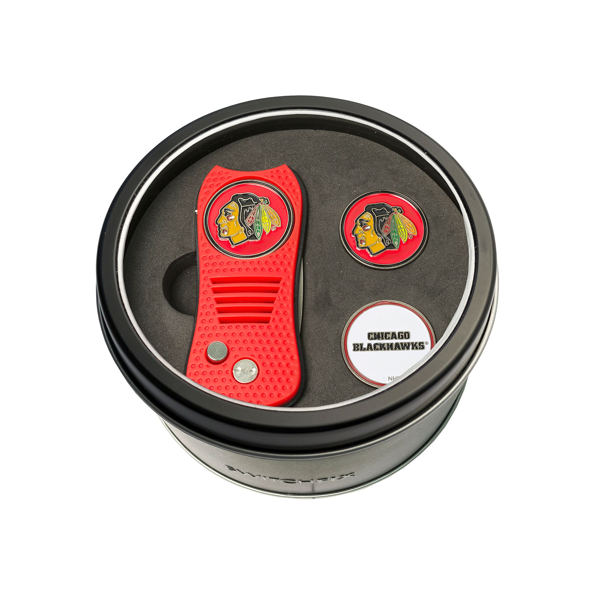 Team Golf Chicago Blackhawks Switchfix Divot Tool & Two Ball Markers
